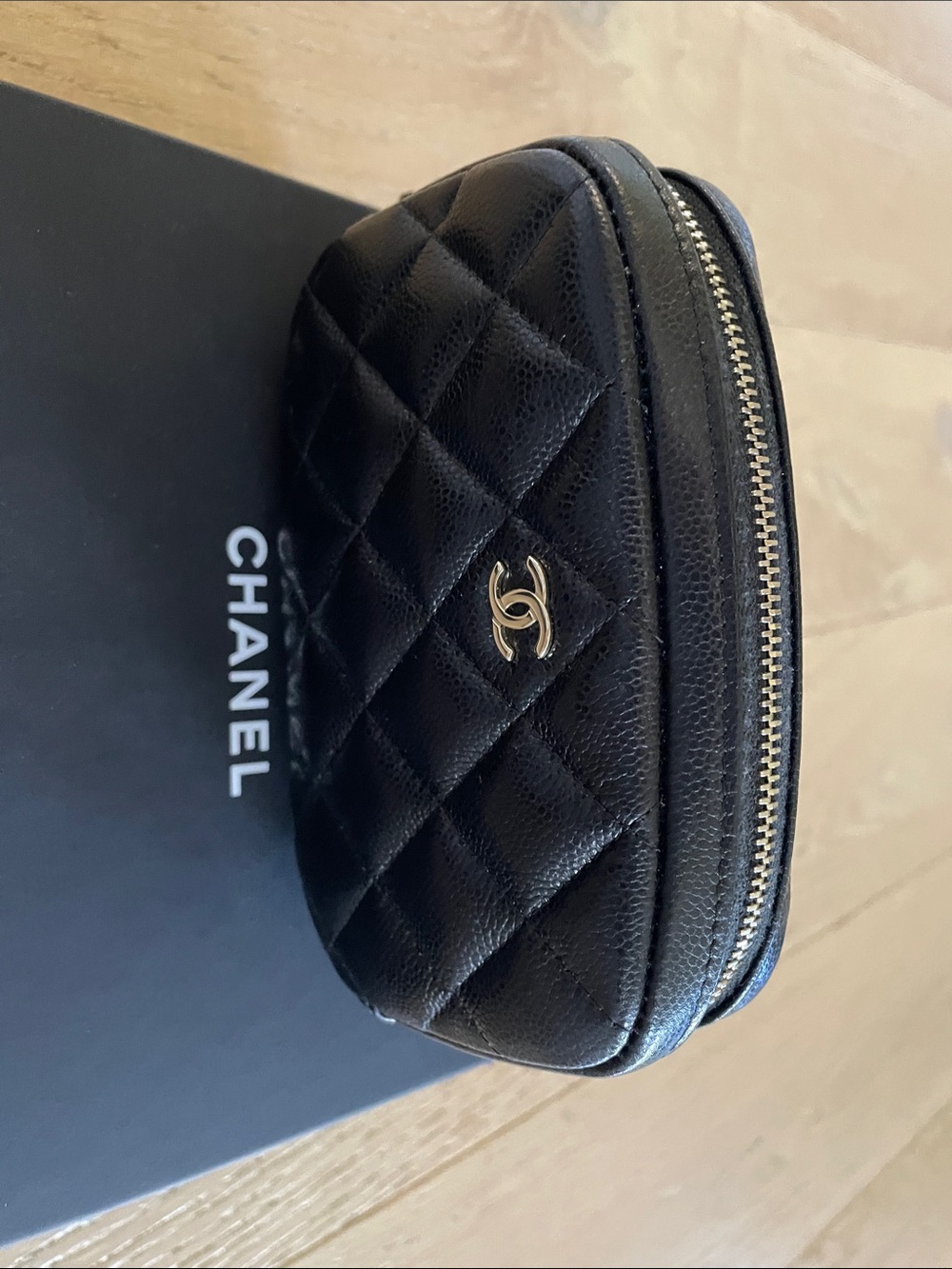 CHANEL Black Quilted Mini Vanity Bag with Gold CC Hardware - Picture 10 of 10